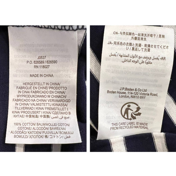 BODEN Christmas Breton Shirt In Glitter Pom Holly (US/2) - Picture 7 of 7